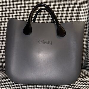 O Bag Italian Gray Rubber Tote Bag with interchangeable Interior